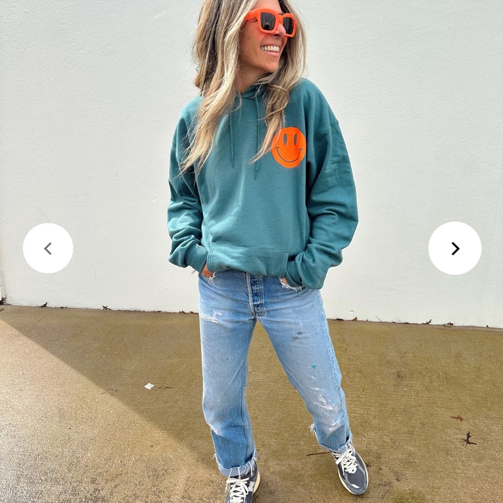 Premium Ascot + Hart Smile Logo Hoodie cactus (Teal with Orange graphics)
